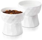 Frewinky Cat Bowls,Ceramic Cat Bowls Anti Vomiting,Raised-Cat Meals and Water Bowl Set for Cats and Small Canine,13.5 Oz