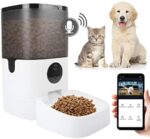 Fortunate Monet 6L Sensible Automated Pet Cat Canine Feeder 8-Meal Auto Pet Kitty Meals Dispenser, 1080P HD Digicam for Voice Video Recording, Timer Programmable, WiFi Enabled App Management for iPhone Android