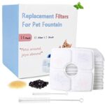 Cat Fountain Filter Replacement 14PC for Veken and Other 84oz/2.5L Fountain with Same Filters 12 Filter 2 Brush Included