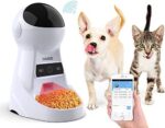 Iseebiz Automated Cat Feeder Pet Feeder 3.5L Automated Canine Feeder Meals Dispenser Options-Wi-Fi Time and Meal Dimension Programmable Voice Recorder APP Management As much as 8 Meals a Day for Small and Medium Pet