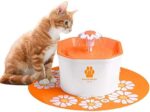 PAWSTRUST Cat Water Fountain, 1.6L Pet Fountain Computerized Pet Water Filter Dispenser with Silicone Mat, Tremendous Quiet, Wholesome and Hygienic Consuming Bowl for Cats, Canine, A number of Pets (Orange)