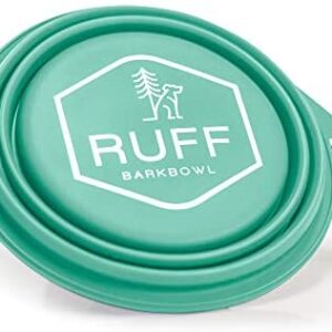 Ruff Products BarkBowl (800ml) - Collapsible Dog Bowl (Tiffany Blue) Premium Quality, Platinum-Cured Food Grade Silicone, No Plastic Rim, Food Safe, Large Travel Bowl