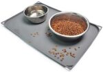 Gosmol Dog Food Mat XL (24x16) or L (20"x13") – 0.5 inch Raised Edge Waterproof Pet Dog Food Tray, Washable Dog Bowl Mat, Nonslip Pet Dog Feeding Mat, Silicone Dog Placemat for Floors