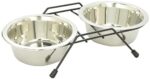 Dogit Stainless Steel Raised Dog Bowls with Plastic Cover for Both Dogs and Cats