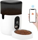 PETODAY Automated Cat Feeder with APP Management,Bluetooth Enabled Pet Feeder of Stainless Metal Bowl,Timed Cat Feeder with Programmable Portion Management, As much as 8 Meals Per Day and 9s Voice Recorder (4L)