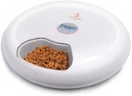 XINGPIN Automatic Cat Food Feeder 6-Meal F6 Pet Timed Auto Feeder for Small Dogs with Programmable Timer, Food Dispenser for Dry and Wet Food, Electronic Smart Feeder Bowl,Dual Power Supply (White)