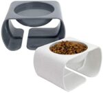 Kitty City Large Raised Cat Food Bowl Collection, Stress Free Pet Feeder and Waterer, Gray (CM-10062-CS01)