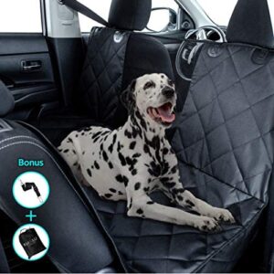 Kululu Dog Car Seat Cover for Back Seat, Heavy Duty Waterproof Scratchproof and Non Slip Pet Seat Cover with Mesh Window for Stress Free Travel, Backseat Hammock Protector for Cars, Trucks, SUV's